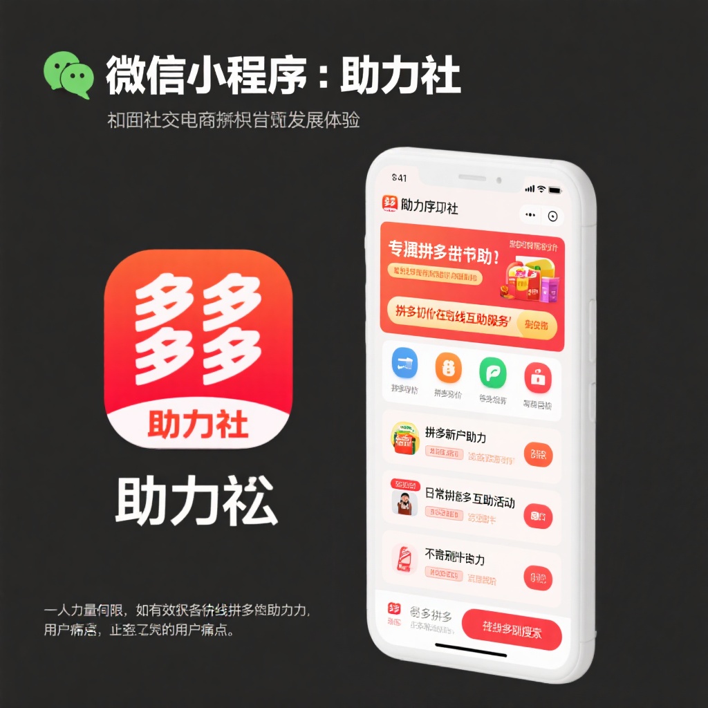 微信小程序助力社拼多多真人互助新体验快速砍价高效助力