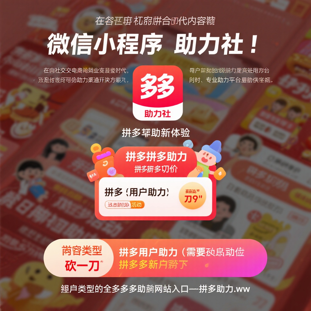 微信小程序助力社拼多多互助新体验真人助力高效砍价
