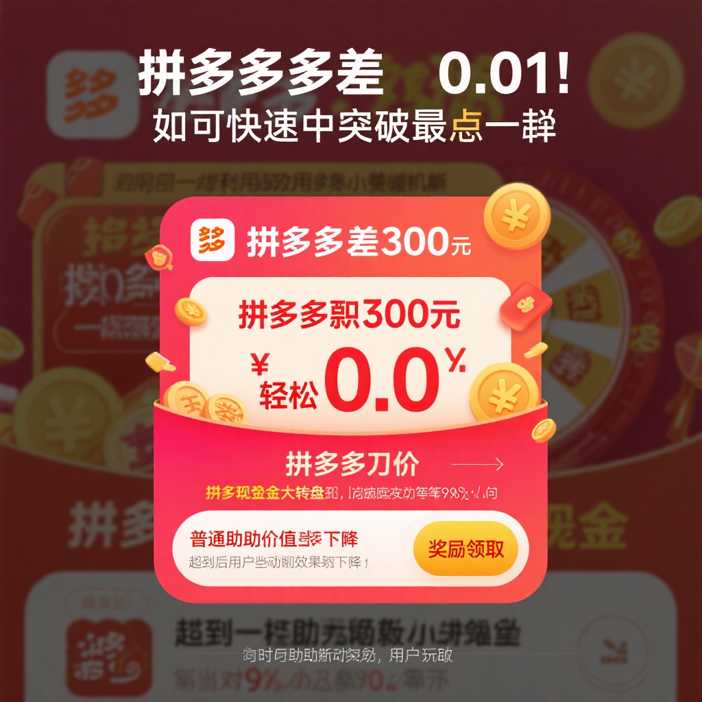 拼多多差001快速提现攻略真人助力突破最后一步