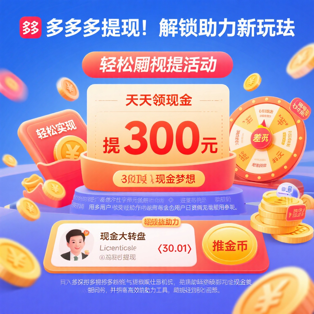 拼多多提现300元攻略高效助力工具轻松突破瓶颈