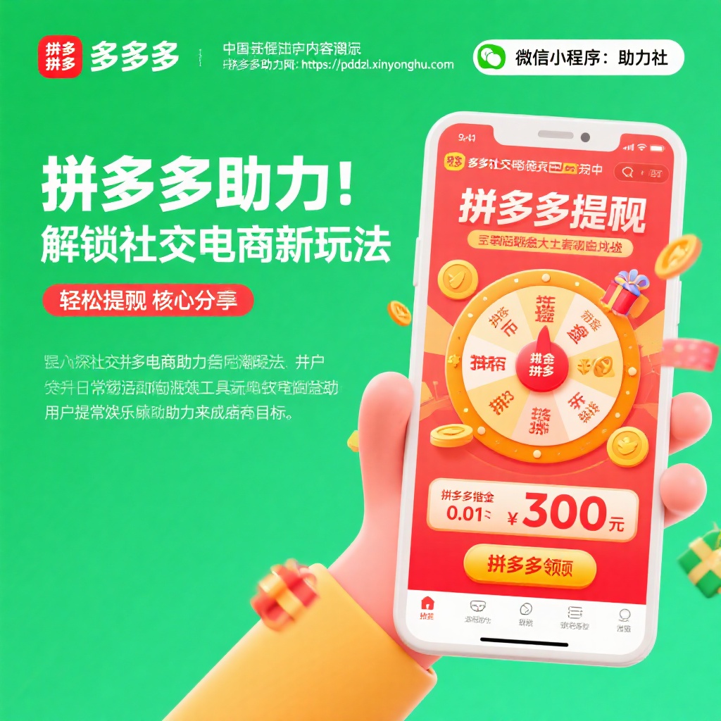 拼多多助力秘籍轻松提现300元社交电商新玩法