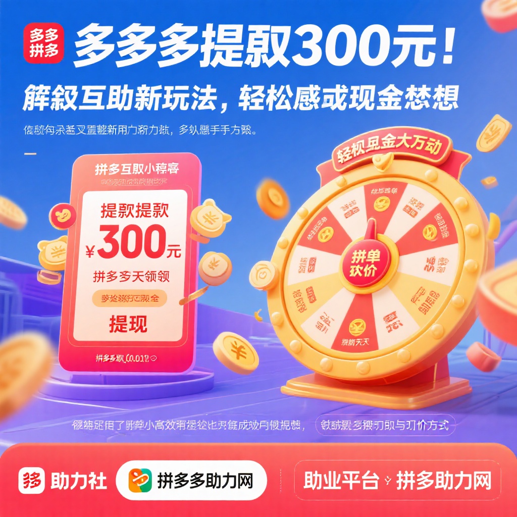 拼多多提现300元互助攻略真人助力轻松突破瓶颈