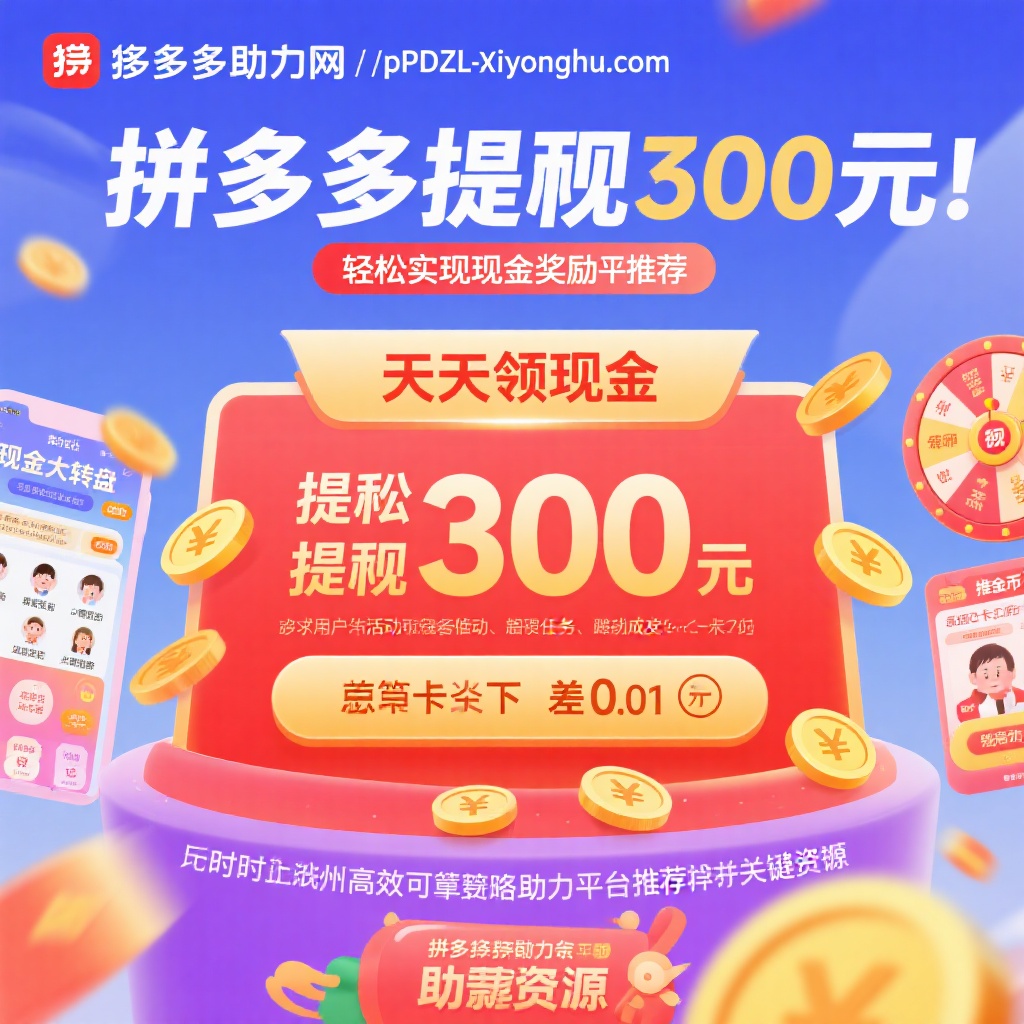 拼多多提现300元秘诀真人助力平台推荐轻松拿现金