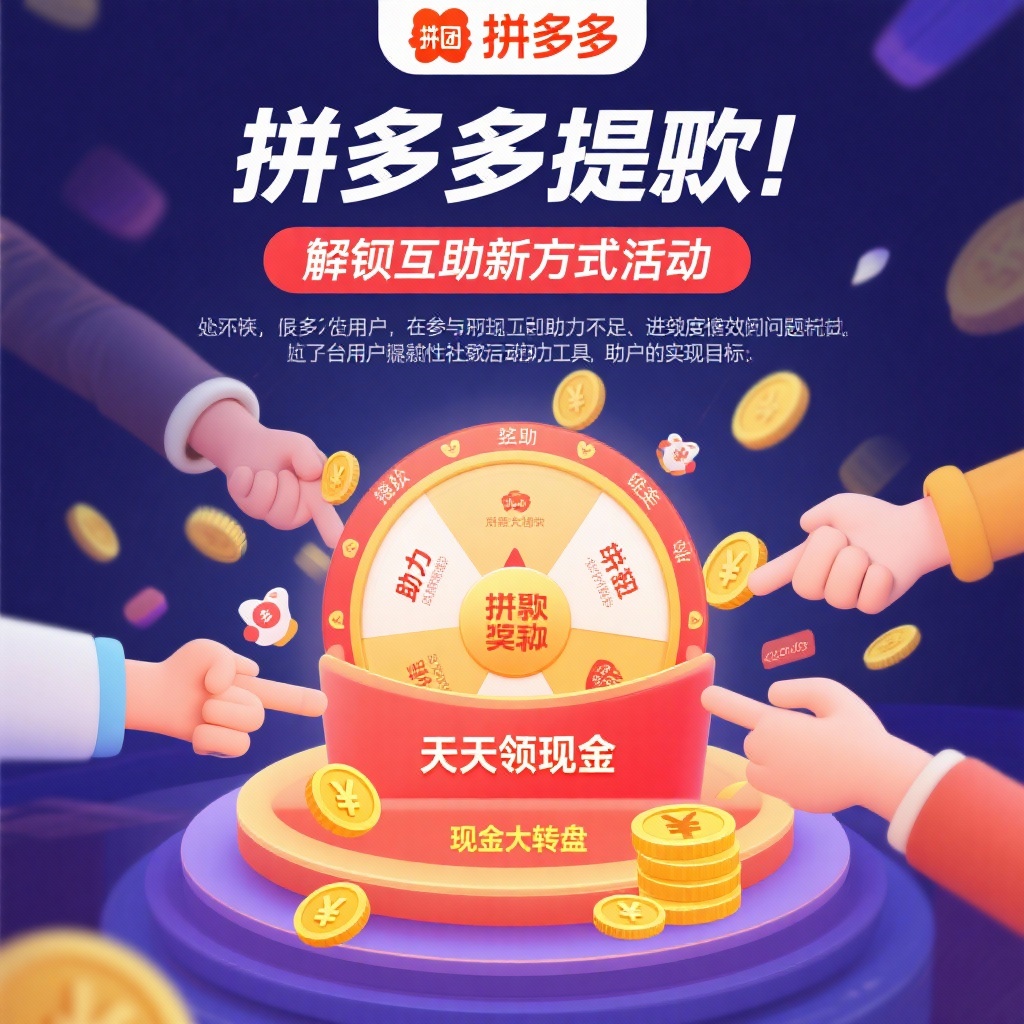 拼多多提现新招互助工具轻松拿现金奖励
