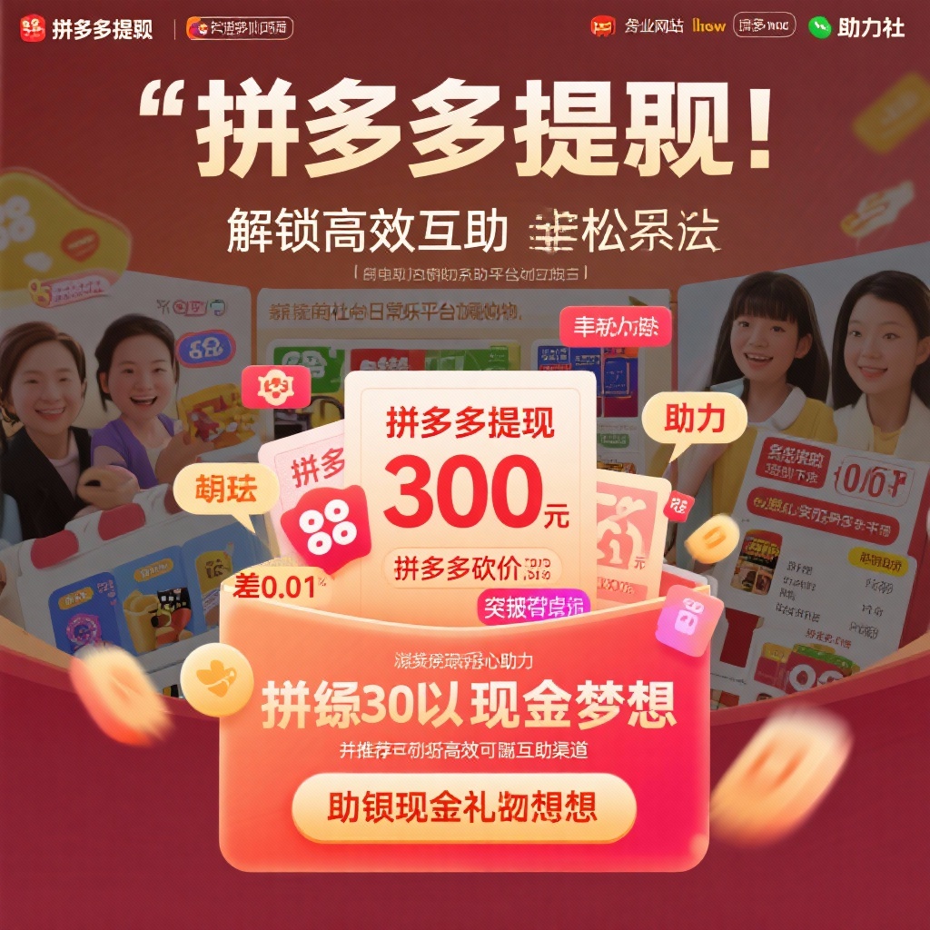 拼多多提现互助攻略高效解锁300元现金梦想